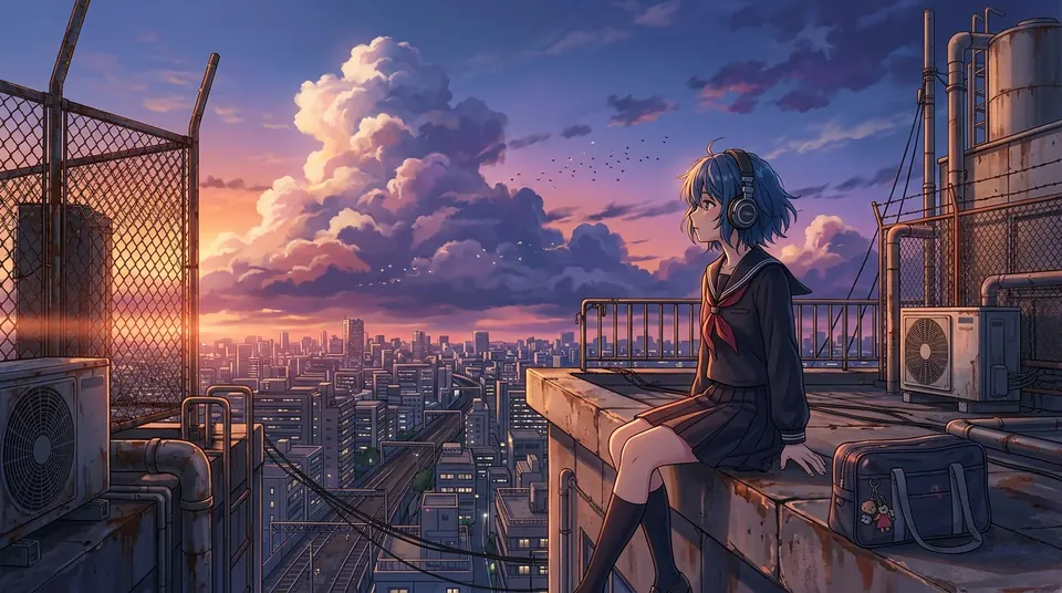 Rooftop sunset