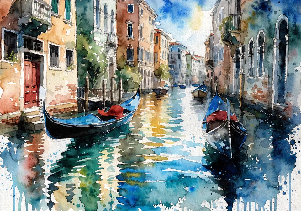 Watercolor canal